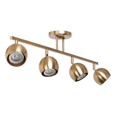 Plafon Moderno Barral 4 Luces Apto Led Movil Dorado Bochas