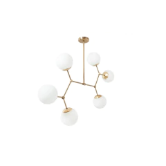 Araña Colgante Lyna 6 Luces Dorado Opal Apto Led E27 en internet