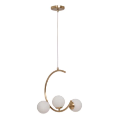 Lampara Colgante Tripli C 3 Luces Dorado Opal Apto Led G9