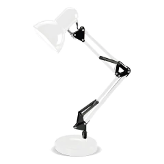 Lampara De Escritorio Classic Doble Brazo Blanca Deco