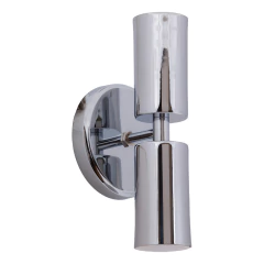 Aplique 2 Luces Cromado Zunko Fijo Apto Led