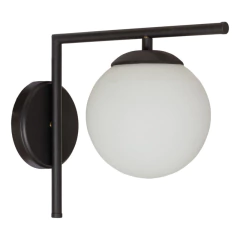 Aplique World Cromado Apto Led Pared Deco Globo Opal 15cm - Su Luz Deco