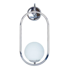 Aplique Marsella Oval Cromo Globo Opal Apto Led E27 - tienda online