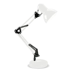 Lampara De Escritorio Classic Doble Brazo Blanca Deco - comprar online