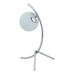 Lampara Velador Mesa Luna Elyn Cromo Globo Opal Apto E-27 en internet