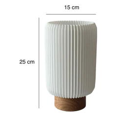 Velador De Mesa Diseño Sustentable Erika 25cm Madera 3d - Su Luz Deco