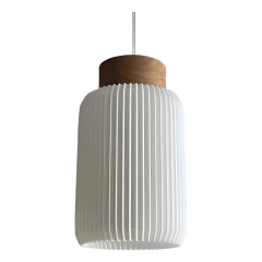 Colgante Campana Boris 35 Madera Sustentable 3d Apto Led Lmp