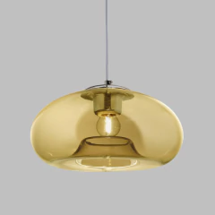 Lampara Colgante Ovni Ambar Diseño Apto Led E27 - tienda online