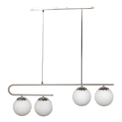 Araña Colgante C 4 Luces Cromo Opal Apto Led E27
