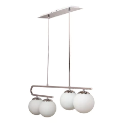 Araña Colgante C 4 Luces Cromo Opal Apto Led E27 - comprar online