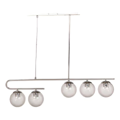 Araña Colgante C 5 Luces Cromo Transparente Apto Led E27