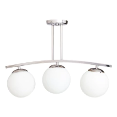 Plafon 3 Luces Barral Curvo Elyn Cromo Globo Opal 15cm E27 en internet