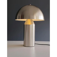 Lampara De Mesa Velador Malbec Acero Apto Led Para 2 E27 - Su Luz Deco