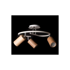 Plafon 3 Luces Frances G Negro Madera Apto Led Gu10 Deco - Su Luz Deco