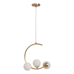 Lampara Colgante Tripli C 3 Luces Dorado Opal Apto Led G9 - comprar online