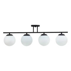 Plafon 4 Luces Barral Elyn Negro Globo 15cm Opal E27 Rosca en internet