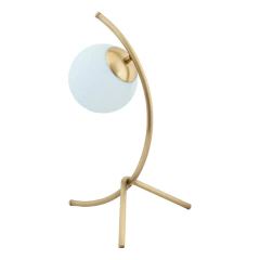 Lampara Velador Mesa Luna Elyn Dorado Globo Opal Apto E27 - comprar online