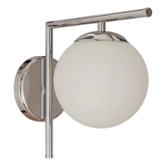 Imagen de Aplique World Negro Apto Led Pared Deco Globo Opal 15cm