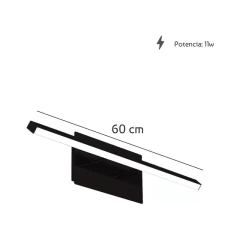 Aplique Pared Interior Led Cuadros Baño Wall Negro Movil en internet