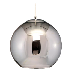 Lampara Colgante Esfera L Fume Diseño Apto Led E27