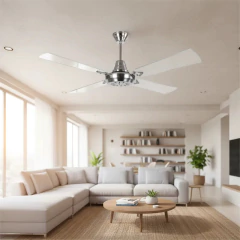 Ventilador De Techo Acero 4 Palas Transparente Acrílico Tg en internet