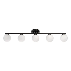 Plafon 5 Luces Barral Elyn Negro Globo 15cm Opal E27 Rosca en internet