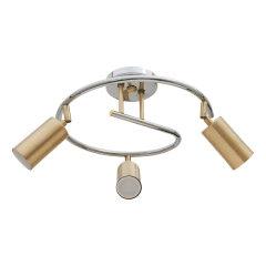 Plafon Espiral 3 Luces Zunko Dorado Cromo Apto Led Gu10
