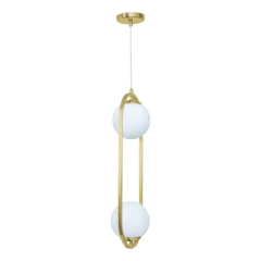 Colgante 2 Luces Marsella Oval Large Dorado Globo Opal E27 - tienda online