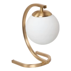 Lampara Velador Lyon Elyn Cc Cromo Globo Opal Apto Led G9