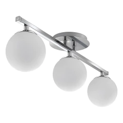 Plafon 3 Luces Barral Elyn Cromo Globo 15cm Opal E27 Rosca