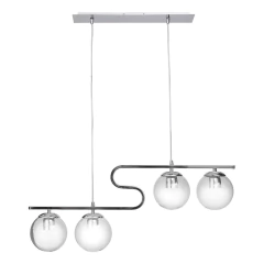 Colgante 4 Luces Linea Z Cromo Transparente 15cm Led E27 en internet