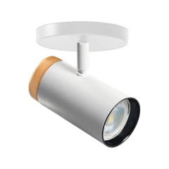 Imagen de Aplique 1 Luz Blanco Con Madera Apto Led Cabezal 3002 Movil