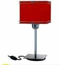 Lampara Velador Cromo De Mesa Cuadrado Rojo - comprar online