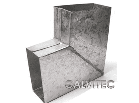 Codo Rectangular Galvanizado 2x4 90°