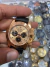Imagem do Daytona Premium Dourado com Mostrador Dourado Pulseira Silicone Preta Cronógrafo Automático