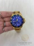 Relógio Submariner Dourado Azul Masculino Luxo 41mm na internet