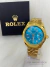 Relógio Datejust Dourado Mostrador Azul Tiffany 41mm