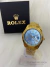 Relógio Datejust Dourado Mostrador Azul Claro 41mm Masculino - comprar online