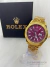Relógio Datejust Dourado Mostrador Vermelho 41mm Masculino - CIA IMPORTADOS