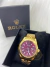 Relógio Datejust Dourado Mostrador Vermelho 41mm Masculino na internet