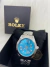 Relógio Datejust Prata Mostrador Azul Tiffany 41mm Luxo - loja online
