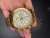 Relógio Daytona Dourado Cronógrafo Mostrador Branco Luxo