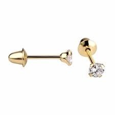 Brinco de Ouro 18k Pedra 2,5mm Baby