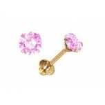 Brinco de Ouro 18k Pedra 2,5mm Baby