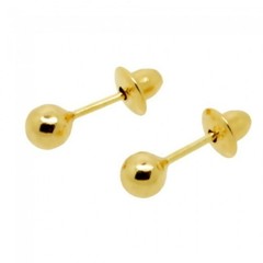 Brinco Bola de Ouro 18k 3mm