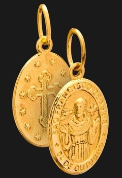 Medalha Saõ Francisco de Assis Ouro 18k