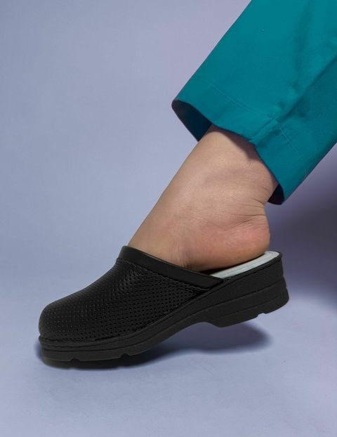 Tokyo Zuecos Mujer Cuero Profesional Ecologico Negro - comprar online