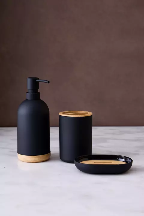Set de baño completo soft negro bambu