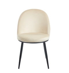 Silla Zuma pana Beige con estructura negra, ideal para decoración moderna.
