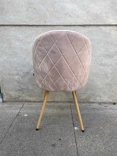 Silla Thea Alta con Costuras Pana Rosa